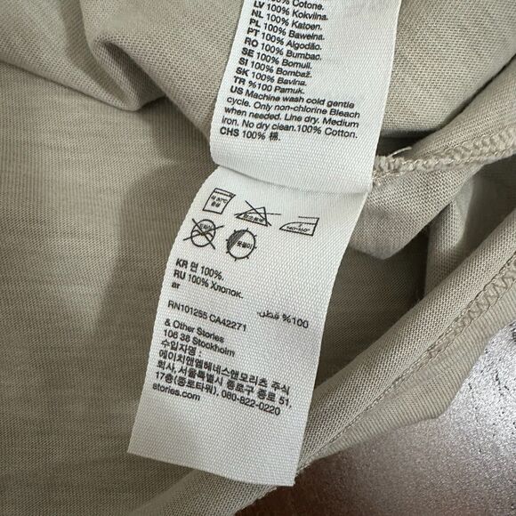 & OTHER STORIES Muscle Tee Gray Crew Neck Cotton Minimalist NWOT - Picture 9 of 10